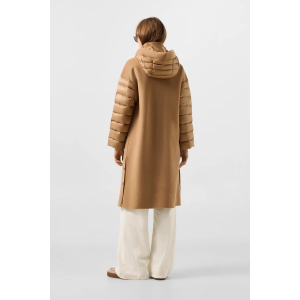 Bogner Trisha Double-Faced Wool Coat in Camel, view 5 | Wool Coat | Coveti