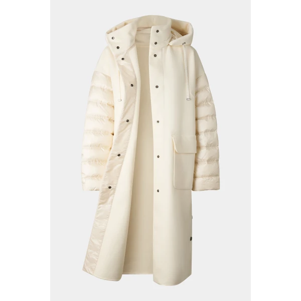 Bogner Trisha Double-Faced Wool Coat in Off White, view 2 | Wool Coat | Coveti