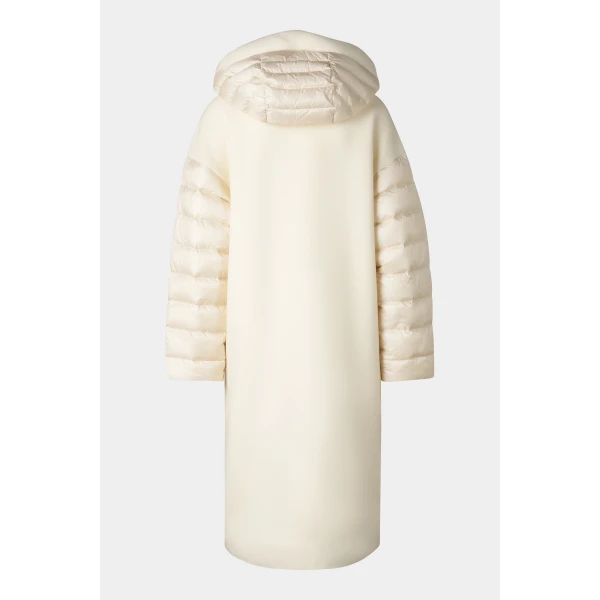 Bogner Trisha Double-Faced Wool Coat in Off White, view 3 | Wool Coat | Coveti