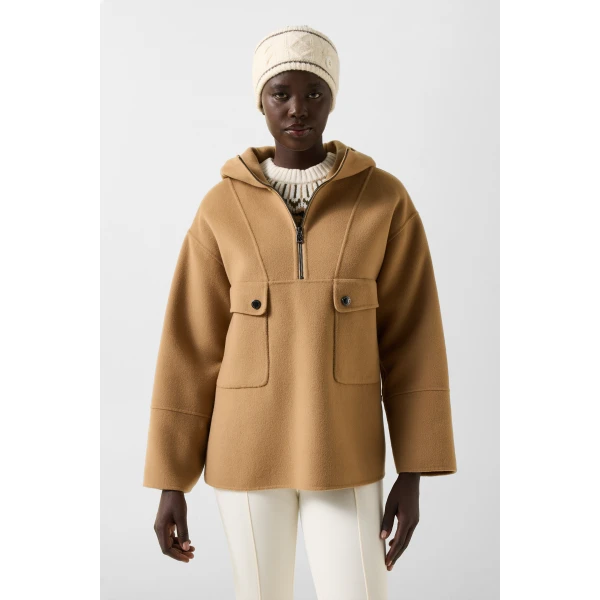 Bogner Trixie Double-Faced Slip-On Jacket in Camel, view 3 | Jackets | Coveti