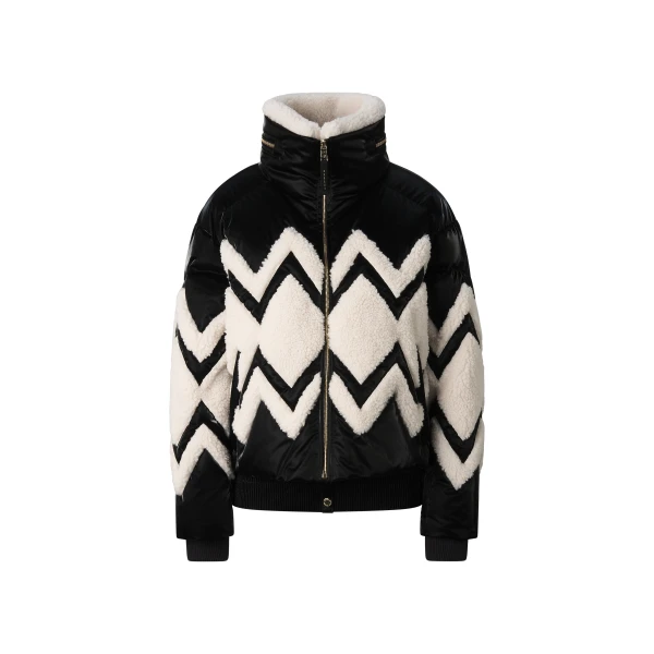 Bogner Vaia Down Ski Jacket in Black and Off White | Jackets | Coveti