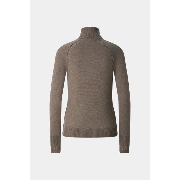 Bogner Vaiana Pure New Wool and Cashmere Jumper in Grey-Brown, view 2 | Sweaters | Coveti