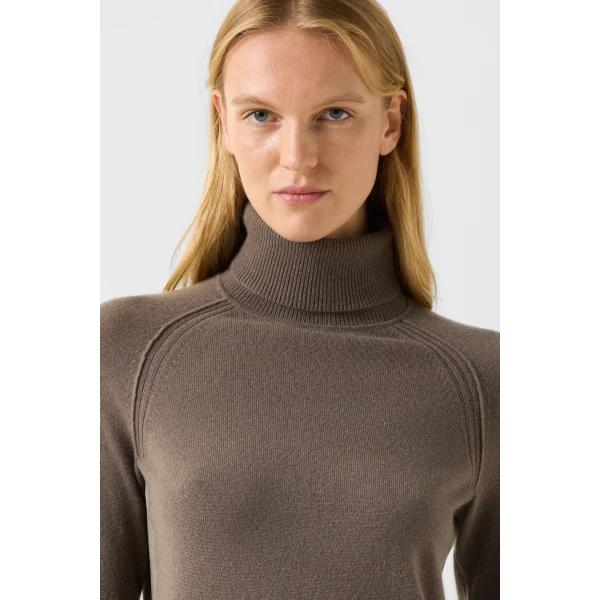 Bogner Vaiana Pure New Wool and Cashmere Jumper in Grey-Brown, view 6 | Sweaters | Coveti