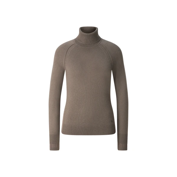 Bogner Vaiana Pure New Wool and Cashmere Jumper in Grey-Brown | Sweaters | Coveti