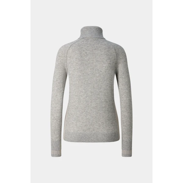 Bogner Vaiana Pure New Wool and Cashmere Jumper in Light Grey, view 2 | Sweaters | Coveti