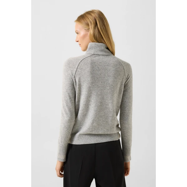 Bogner Vaiana Pure New Wool and Cashmere Jumper in Light Grey, view 4 | Sweaters | Coveti