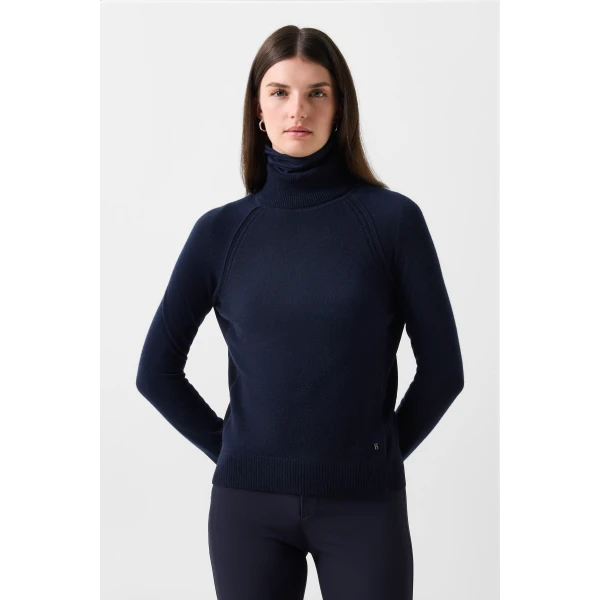 Bogner Vaiana Pure New Wool and Cashmere Jumper in Navy, view 3 | Sweaters | Coveti