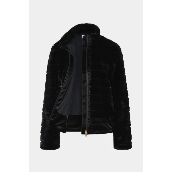 Bogner Valesca Faux Fur Jacket in Black, view 2 | Jackets | Coveti