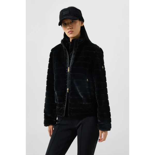 Bogner Valesca Faux Fur Jacket in Black, view 4 | Jackets | Coveti