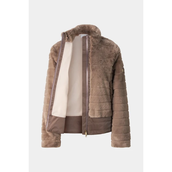 Bogner Valesca Faux Fur Jacket in Hazel, view 2 | Jackets | Coveti
