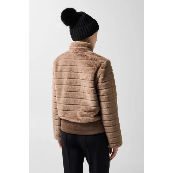 Bogner Valesca Faux Fur Jacket in Hazel, view 5 | Jackets | Coveti