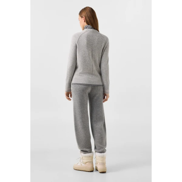 Bogner Vanessa Pure New Wool and Cashmere Jumper in Light Grey, view 4 | Sweaters | Coveti
