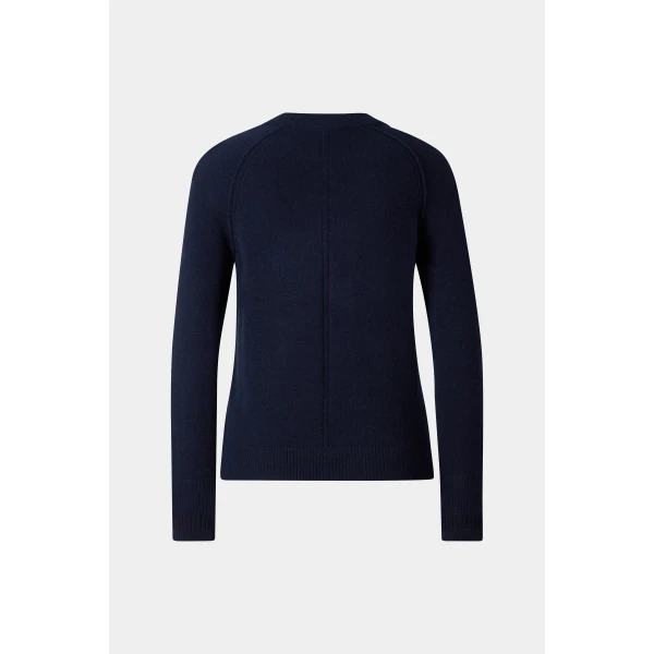 Bogner Vanessa Pure New Wool and Cashmere Jumper in Navy, view 2 | Sweaters | Coveti