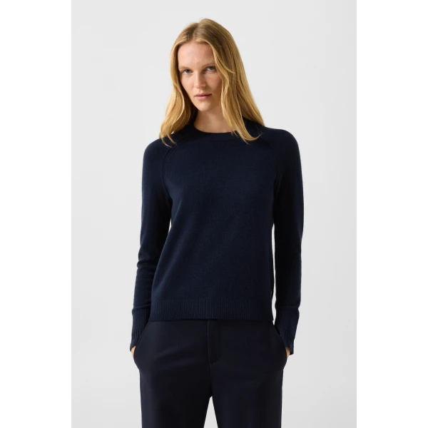 Bogner Vanessa Pure New Wool and Cashmere Jumper in Navy, view 3 | Sweaters | Coveti