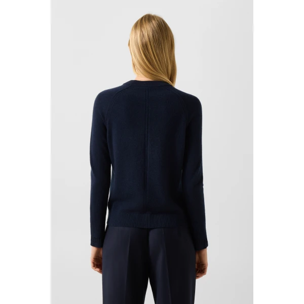 Bogner Vanessa Pure New Wool and Cashmere Jumper in Navy, view 4 | Sweaters | Coveti