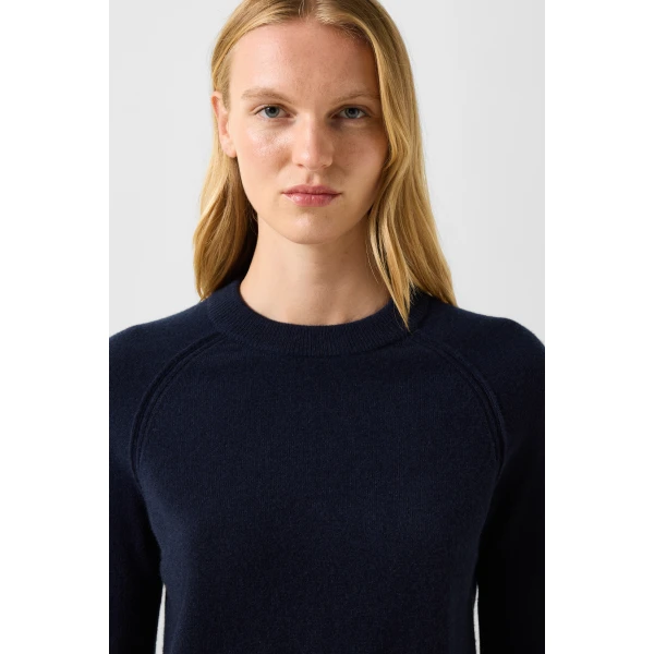 Bogner Vanessa Pure New Wool and Cashmere Jumper in Navy, view 6 | Sweaters | Coveti