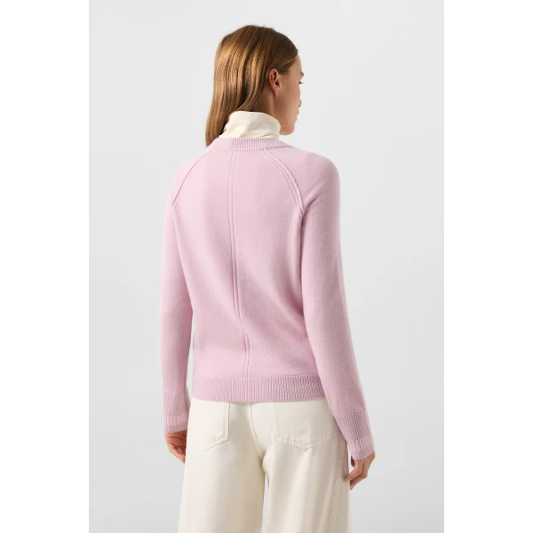 Bogner Vanessa Pure New Wool and Cashmere Jumper in Rose, view 4 | Sweaters | Coveti
