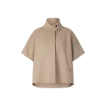 Bogner Venice Double-Faced Wool Cape in Camel | Wool Coat | Coveti
