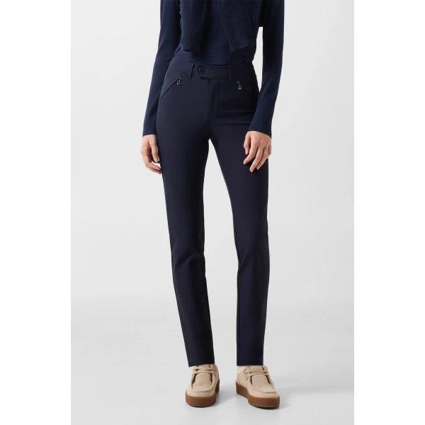 Bogner Wera Stretch Trousers in Navy, view 3 | Tailored pants | Coveti