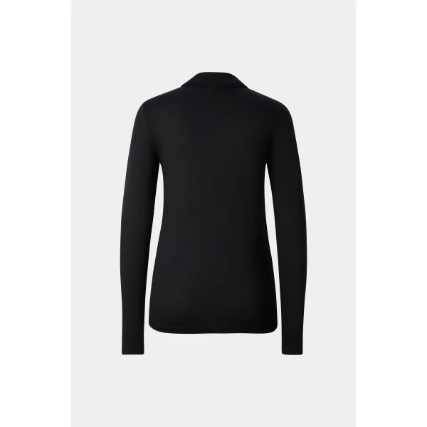 Bogner Whoopy Polo Long-Sleeved Top in Black, view 2 | Long Sleeve | Coveti