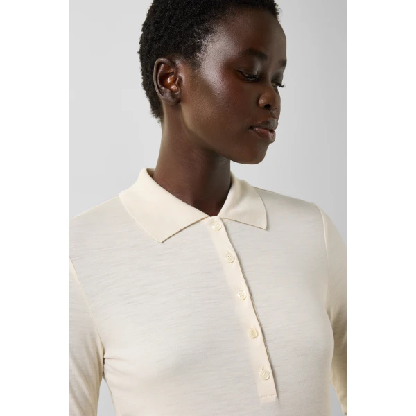 Bogner Whoopy Polo Long-Sleeved Top in Off White, view 6 | Long Sleeve | Coveti
