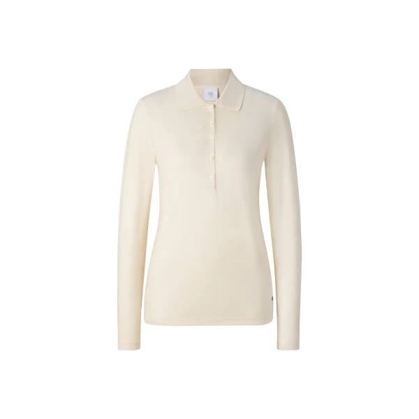 Whoopy Polo Long-Sleeved Top in Off White