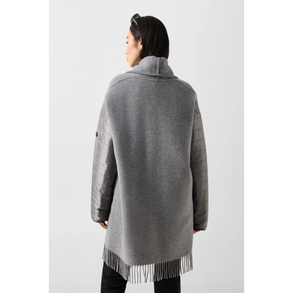Bogner Wool Mix Poncho in Grey, view 5 | Sweaters | Coveti