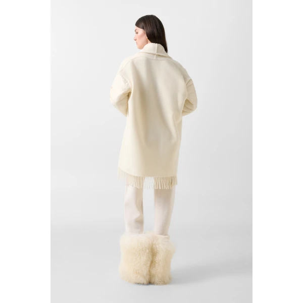 Bogner Wool Mix Poncho in Off White, view 5 | Sweaters | Coveti