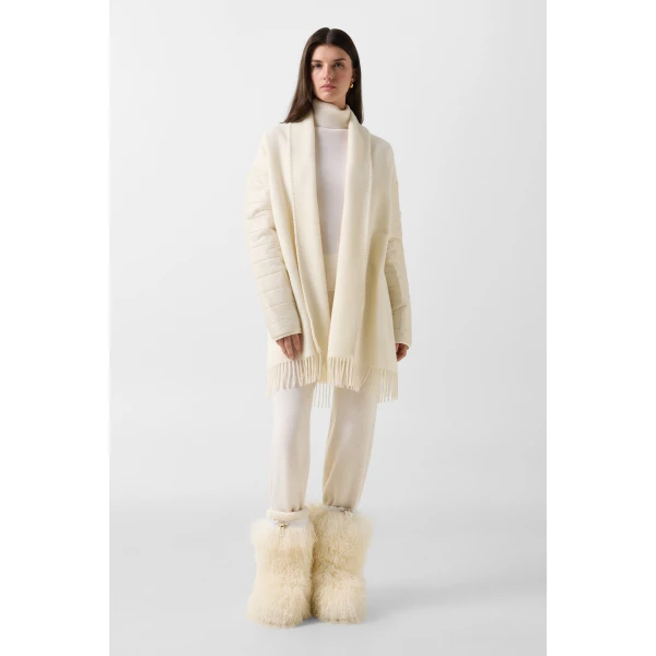 Bogner Wool Mix Poncho in Off White, view 6 | Sweaters | Coveti