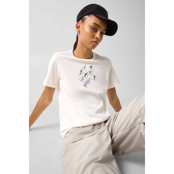 Bogner Zyssa Cotton T-Shirt in Off White, view 6 | T-shirts | Coveti