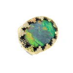 Boodles A Family Journey Amsterdam Black Opal Yellow Gold Ring | Fine Rings | Coveti