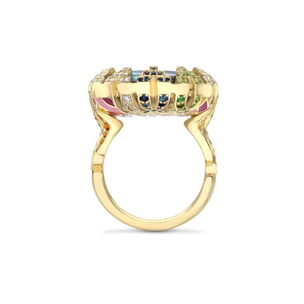 Boodles A Family Journey Amsterdam Black Opal Yellow Gold Ring | Fine Rings | Coveti