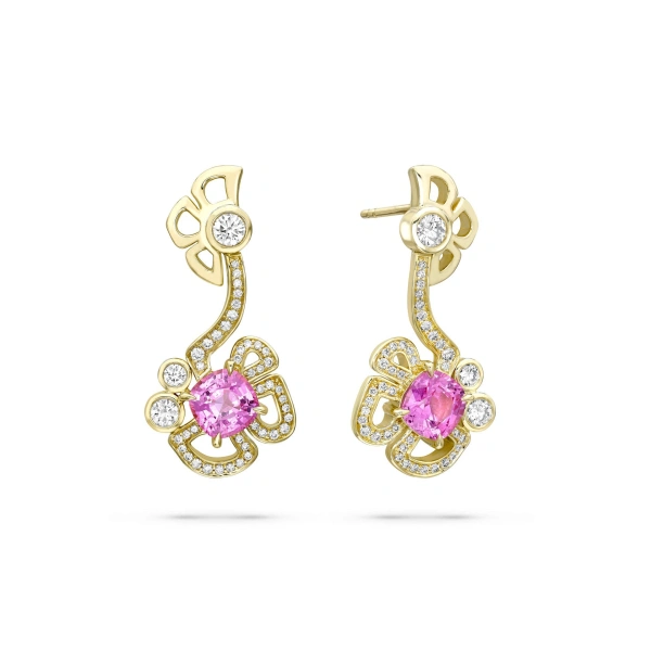 Boodles A Family Journey Barcelona Sapphire Yellow Gold Earrings | Fine Earrings | Coveti