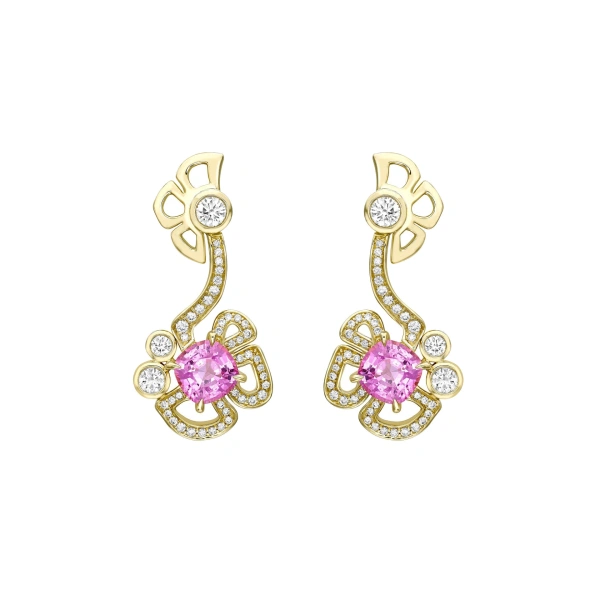 Boodles A Family Journey Barcelona Sapphire Yellow Gold Earrings | Fine Earrings | Coveti