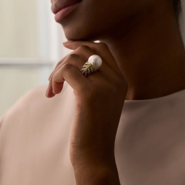 Boodles A Family Journey Copenhagen Pearl Yellow Gold Ring | Fine Rings | Coveti