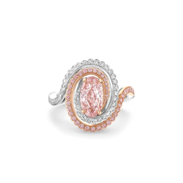 Boodles A Family Journey Monaco Oval Pink Diamond Platinum and Rose Gold Ring | Fine Rings | Coveti