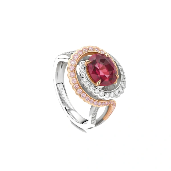 Boodles A Family Journey Monaco Oval Ruby and Pink Diamond Ring | Fine Rings | Coveti
