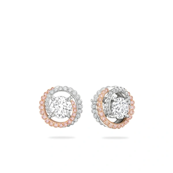 Boodles A Family Journey Monaco Pink and White Diamond Stud Earrings | Fine Earrings | Coveti