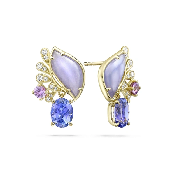 Boodles A Family Journey Provence Tanzanite Yellow Gold Earrings | Fine Earrings | Coveti