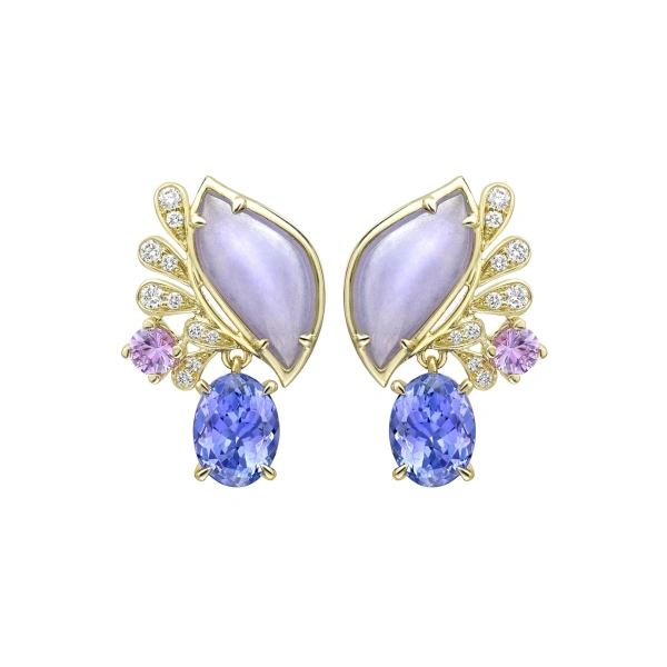 Boodles A Family Journey Provence Tanzanite Yellow Gold Earrings | Fine Earrings | Coveti