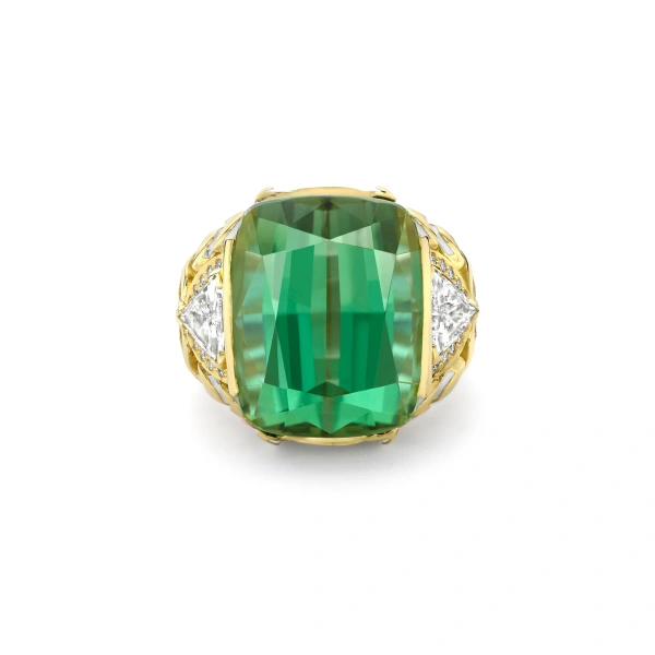 Boodles A Family Journey Seville Green Tourmaline Yellow Gold Ring | Fine Rings | Coveti
