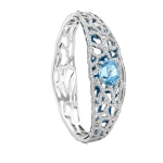 Boodles A Family Journey St. Tropez Aquamarine Platinum Bangle | Fine Bracelets | Coveti