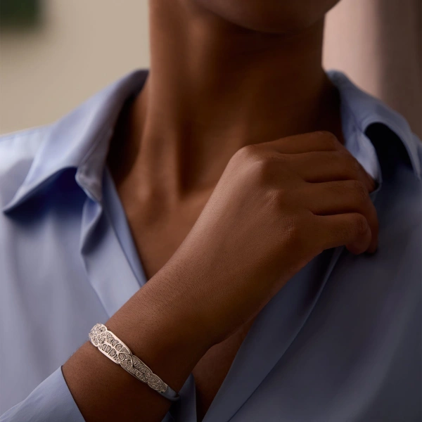 Boodles A Family Journey St. Tropez Diamond Platinum Bangle | Fine Bracelets | Coveti