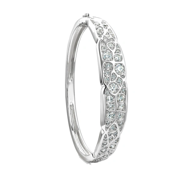 Boodles A Family Journey St. Tropez Diamond Platinum Bangle | Fine Bracelets | Coveti