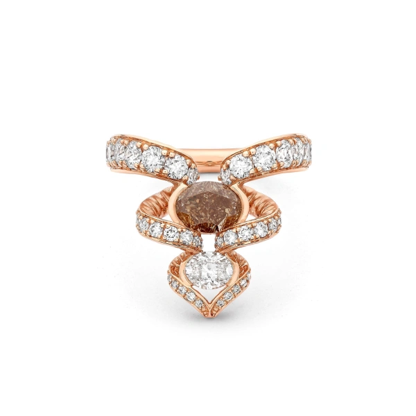 Boodles Africa Gazelle Cognac Diamond Rose Gold Ring | Fine Rings | Coveti