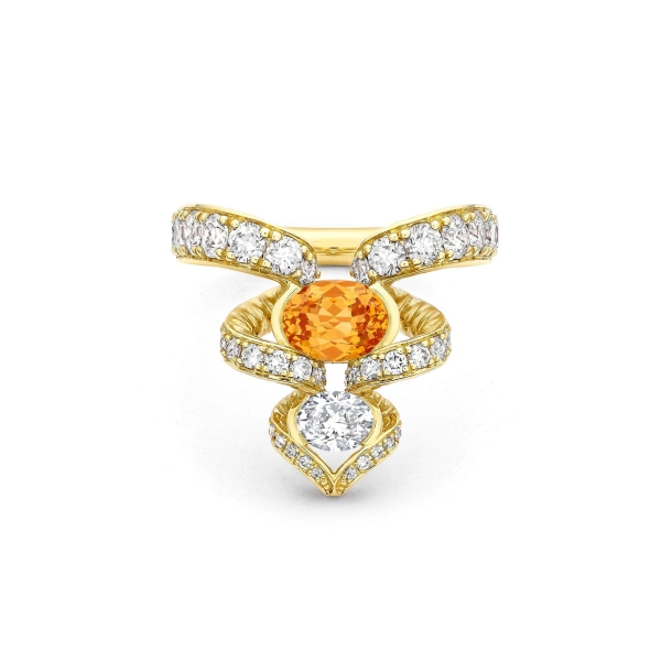 Boodles Africa Gazelle Mandarin Garnet Yellow Gold Ring | Fine Rings | Coveti