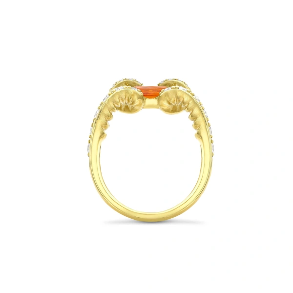 Boodles Africa Gazelle Mandarin Garnet Yellow Gold Ring | Fine Rings | Coveti