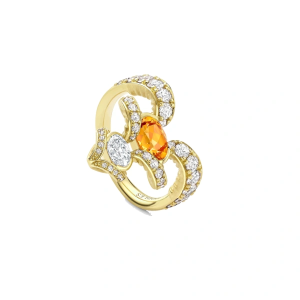 Boodles Africa Gazelle Mandarin Garnet Yellow Gold Ring | Fine Rings | Coveti