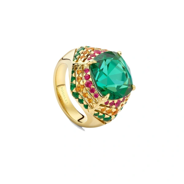 Boodles Africa Maasai Mara Green Tourmaline Yellow Gold Ring | Fine Rings | Coveti