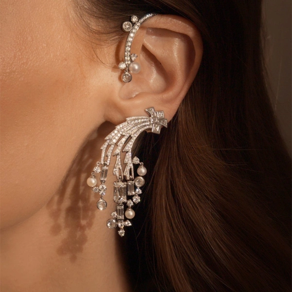Boodles Africa Victoria Falls Ashoka White Gold Earrings | Fine Earrings | Coveti